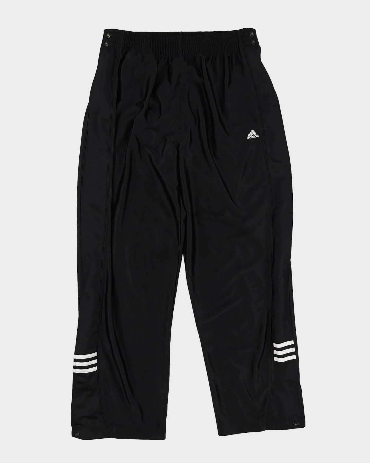 00s Adidas Black Buttoned Up Track Bottoms - W36 L31