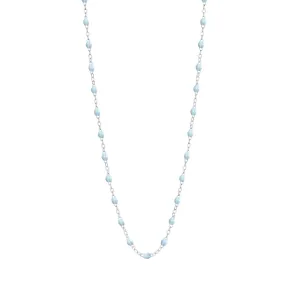 Classic Gigi Baby Blue necklace, White Gold, 19.7"