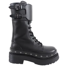 Dior Dior Quake Black Leather Combat Boots - 37