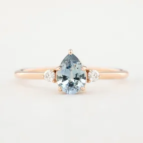 Emilie Ring - 0.80ct Light Blue Pear Montana Sapphire, 14k Rose Gold (One of a kind)