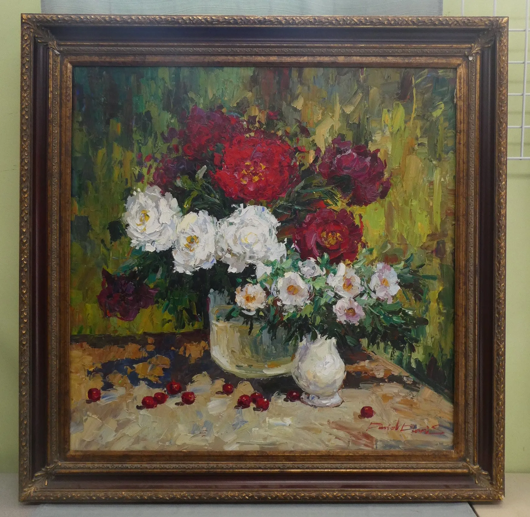 Floral Bouquet Oil Painting by David Davis