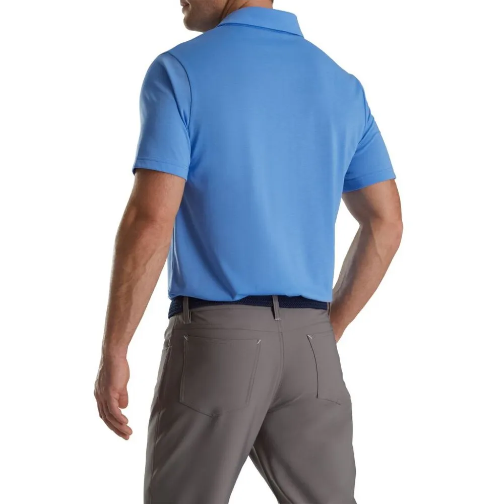 Footjoy Men's Athletic Fit Solid Jersey Golf Polo - Lagoon