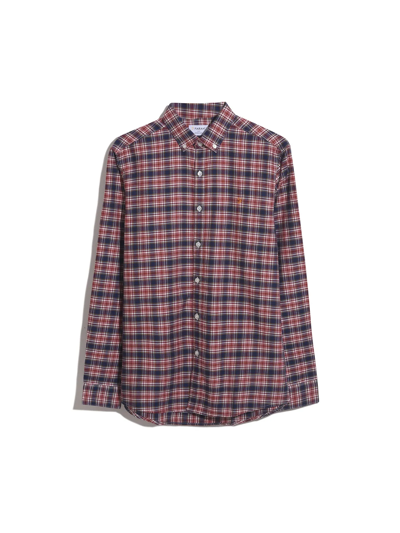 Fraser Slim Fit Check Long Sleeve Shirt In Clay Red