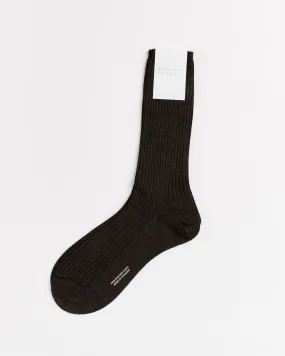 Full Rib Socks in Dark Brown