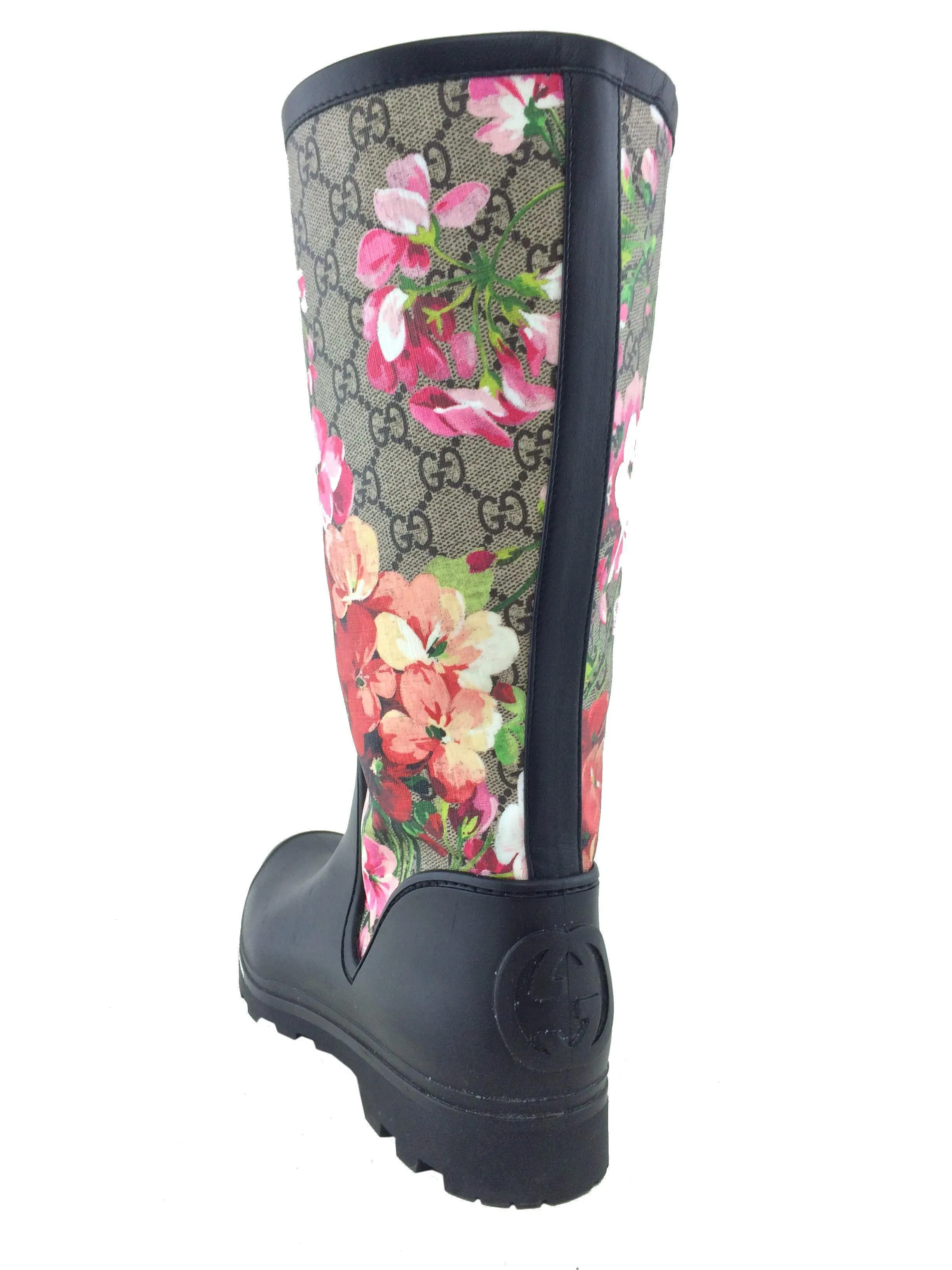 Gucci Prato GG Blooms Rain Boots Size 10