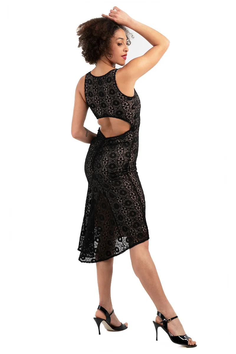 Lace Fishtail Keyhole Tango Dress