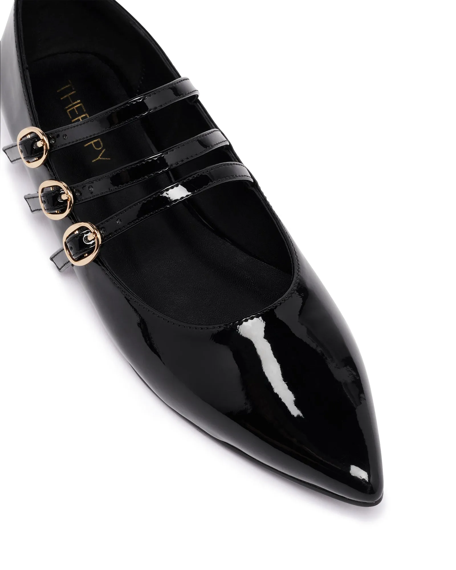 Landon Ballet Flat Black Patent