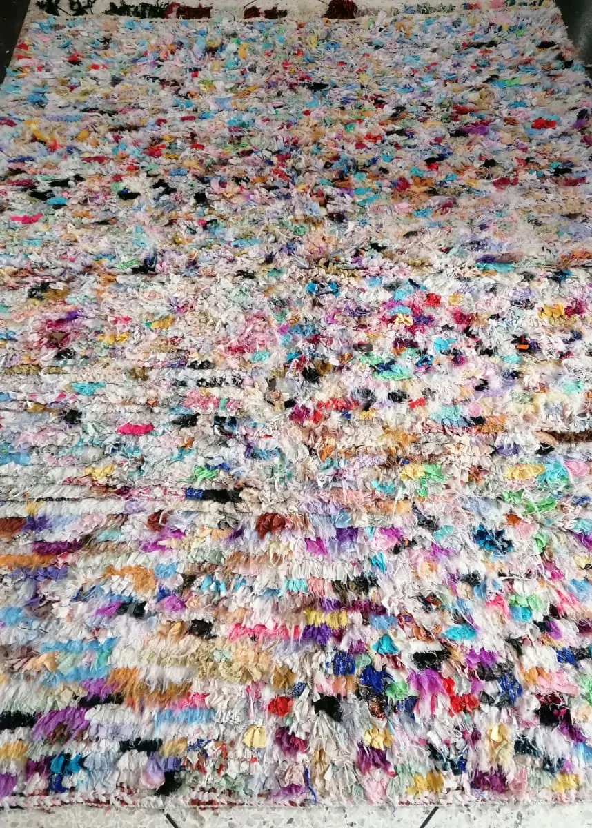 Moroccan Rug, Moroccan Handmade Boucherouite, Colorful Bohemian Rug