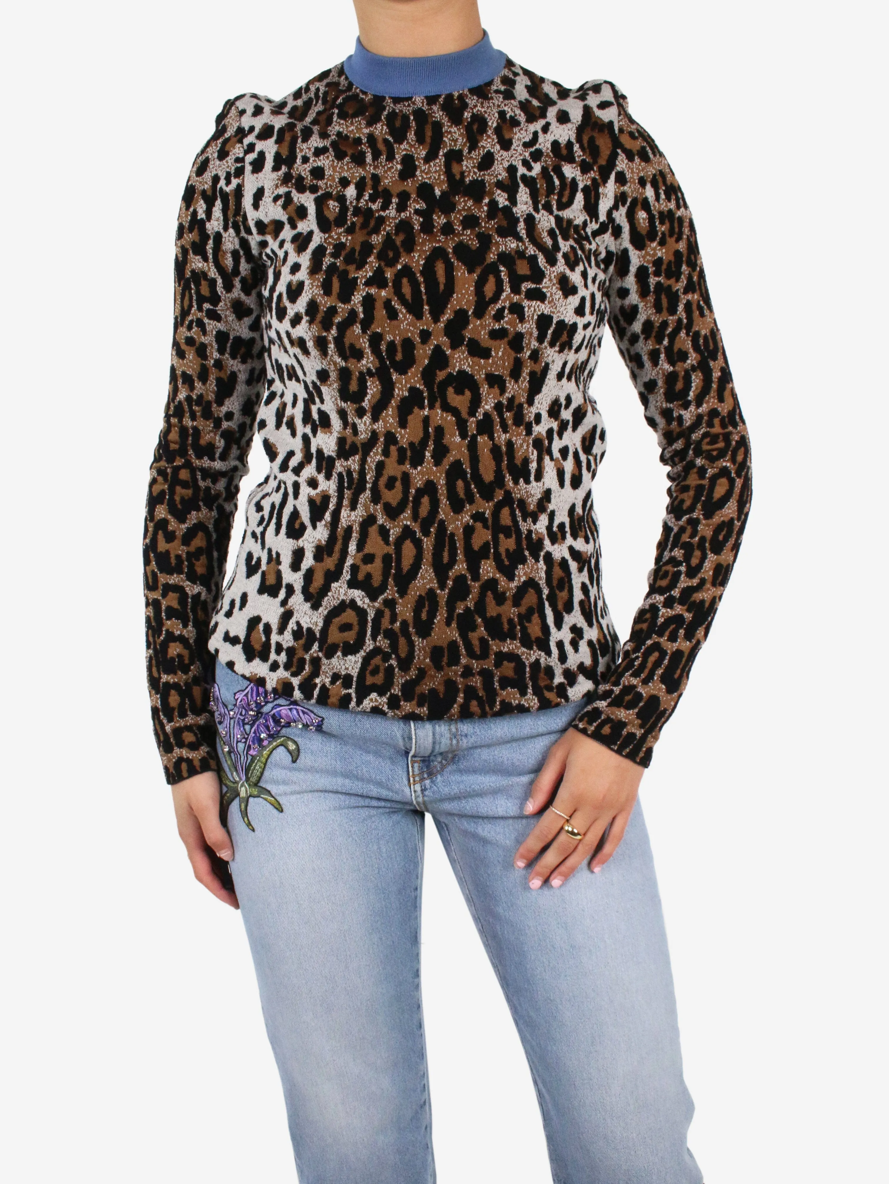 Multicolour leopard print jumper - size IT 40