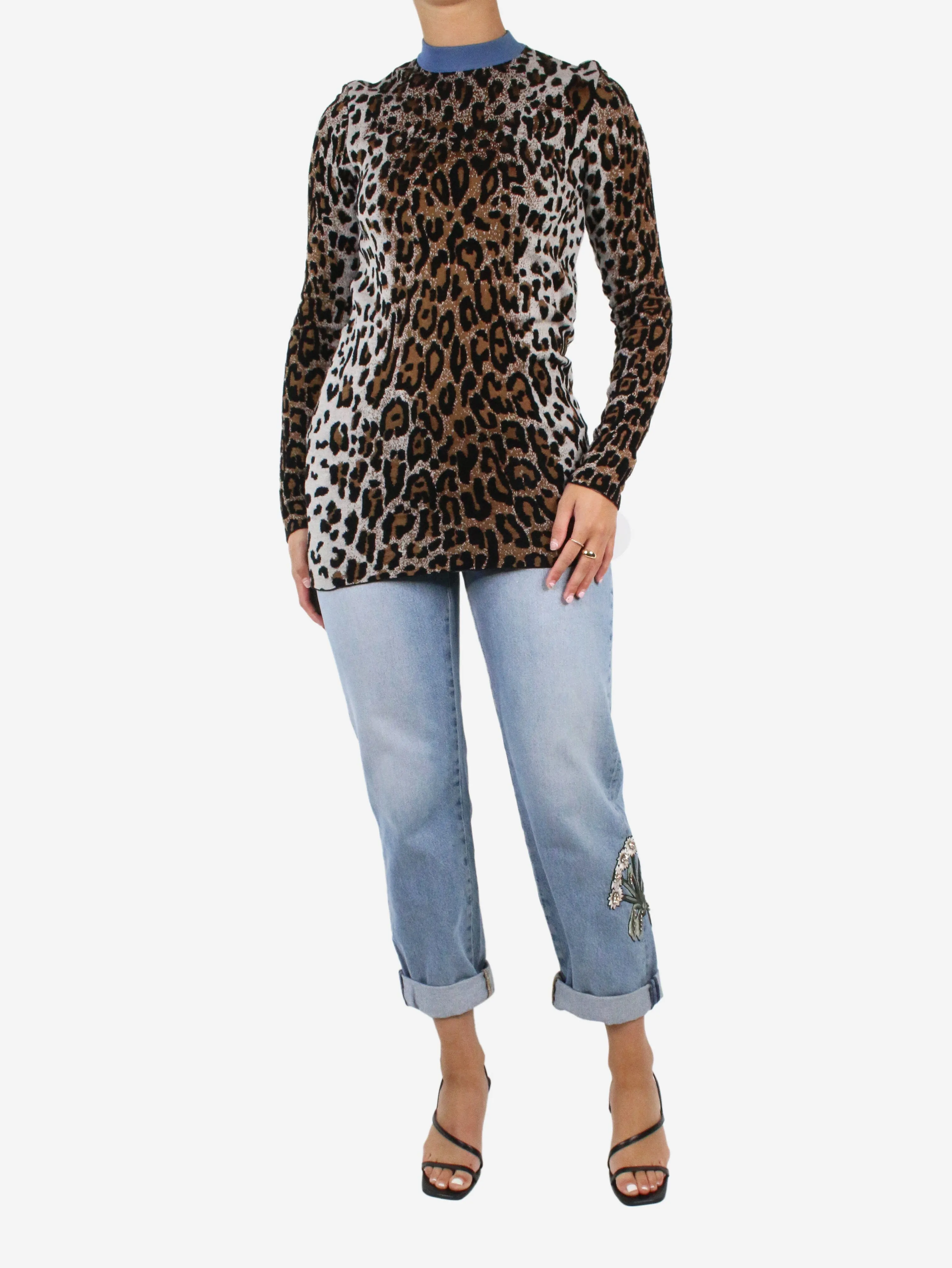 Multicolour leopard print jumper - size IT 40