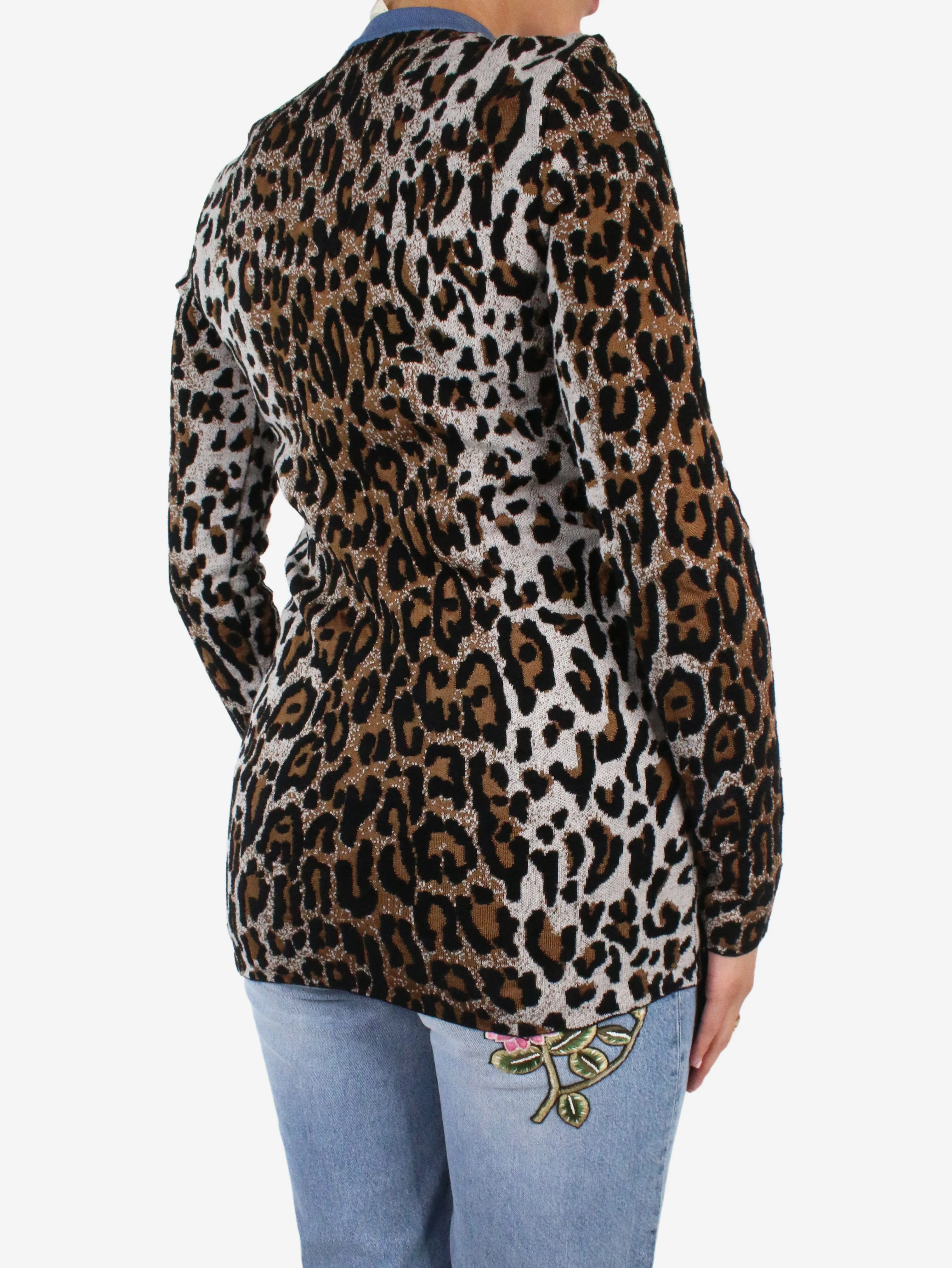 Multicolour leopard print jumper - size IT 40