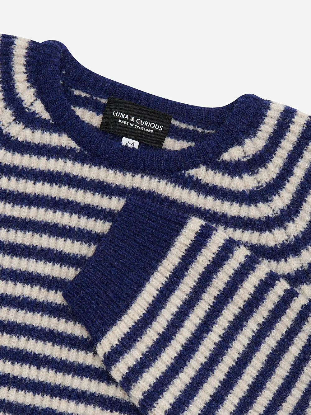 Navy & Ecru Stripe Kids Jumper