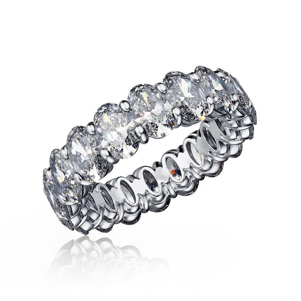 Oval White Sapphire Eternity Wedding Band