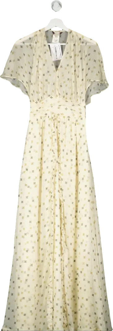 Paul & Joe Cream Silk Maxi Dress UK 8