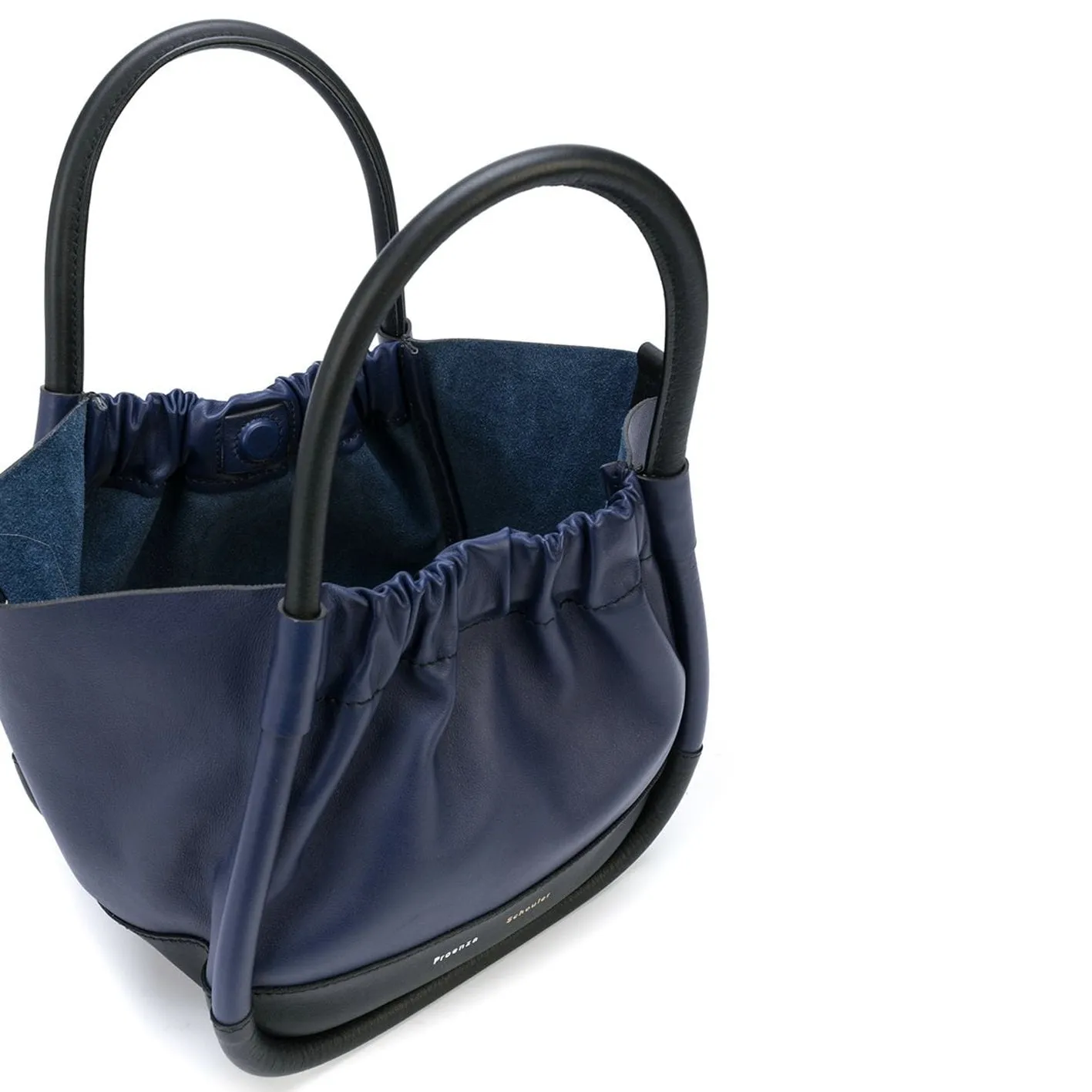 PS Ruched Tote Small, Black/Blue