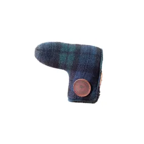 Redan putter cover in Harris Tweed Black Watch