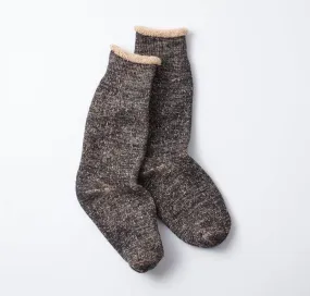 Rototo - Double Face Crew Socks - Black/Brown