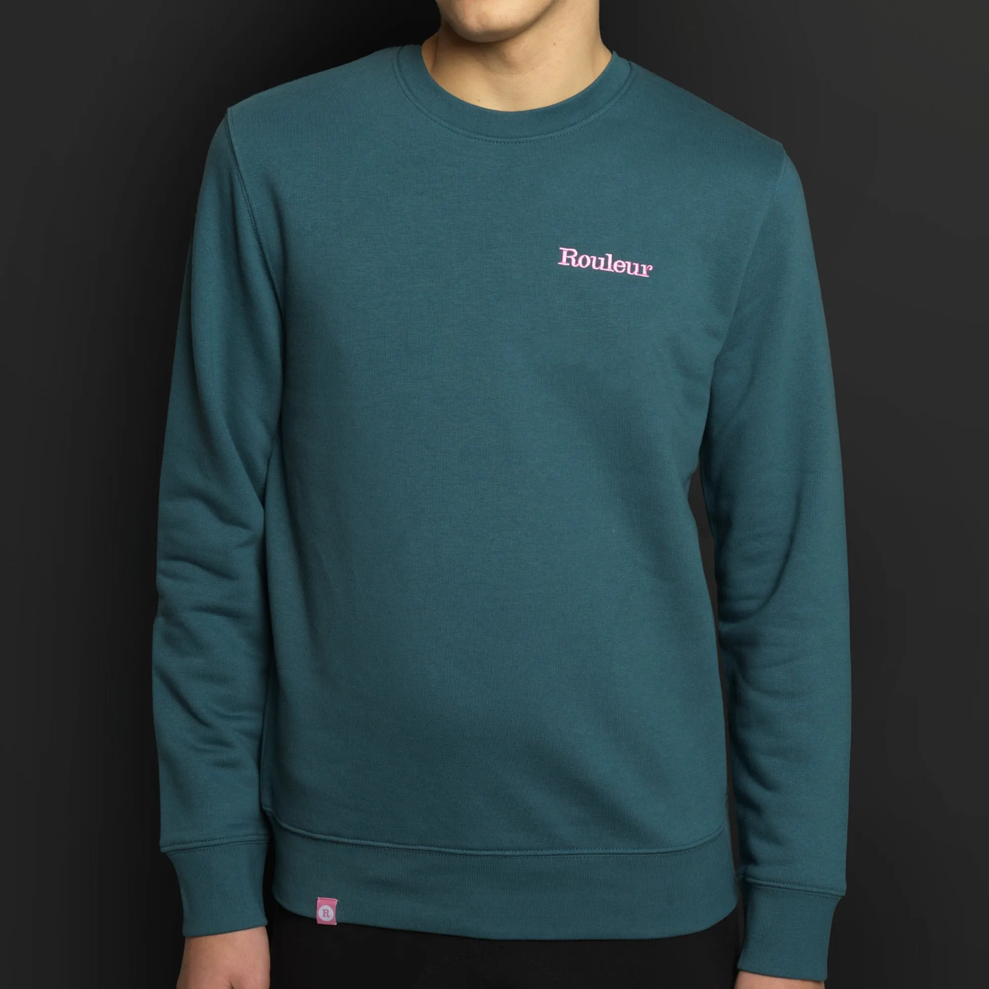 Rouleur Logo - Embroidered Organic Sweatshirt - Unisex - Green