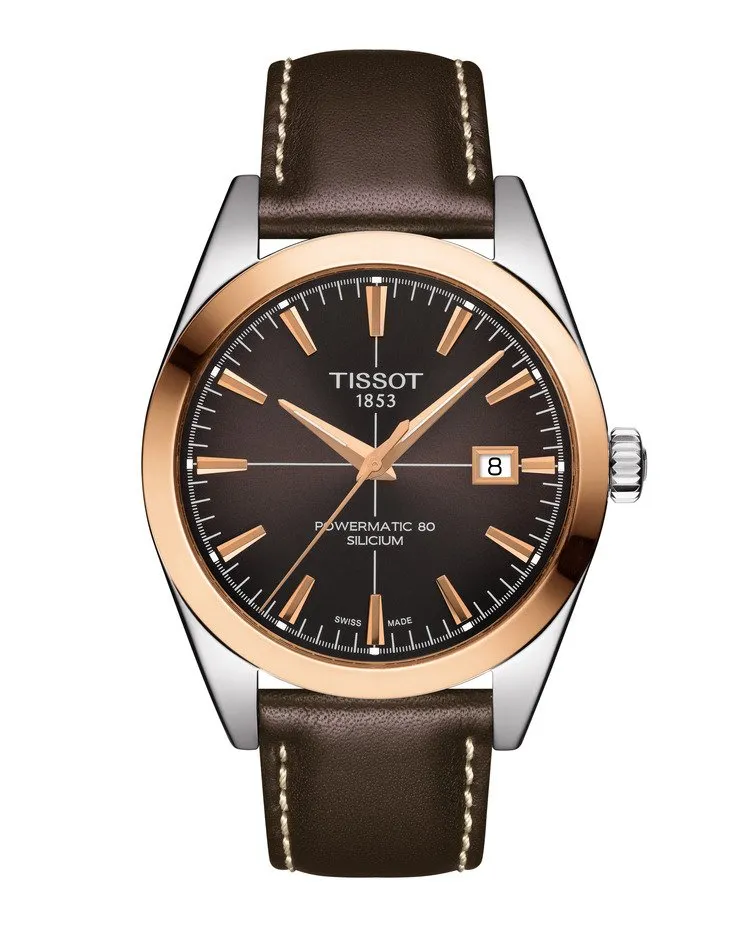 Tissot Gentleman Powermatic 80 Silicium Solid 18k Gold Bezel 40MM T927.407.46.291.00