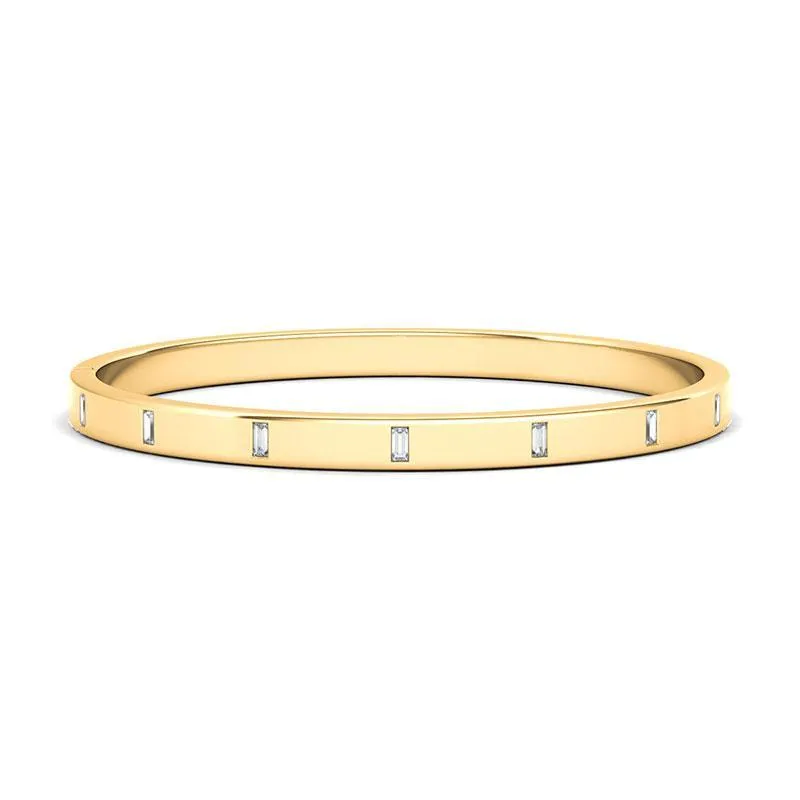 Vertical Baguette Diamond Distance Bangle