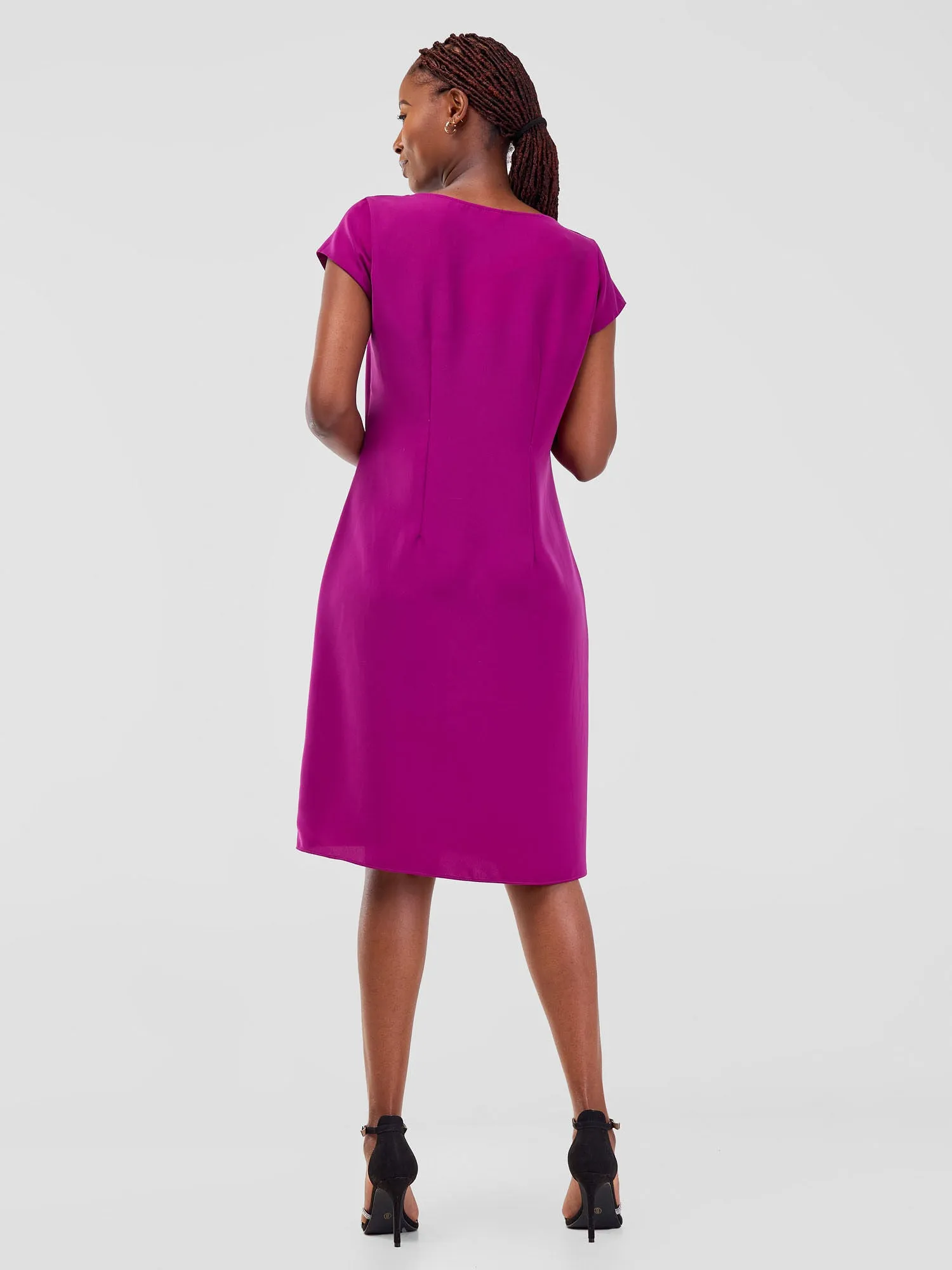 Vivo Nala Cap Sleeve Shift Dress - Deep Pink