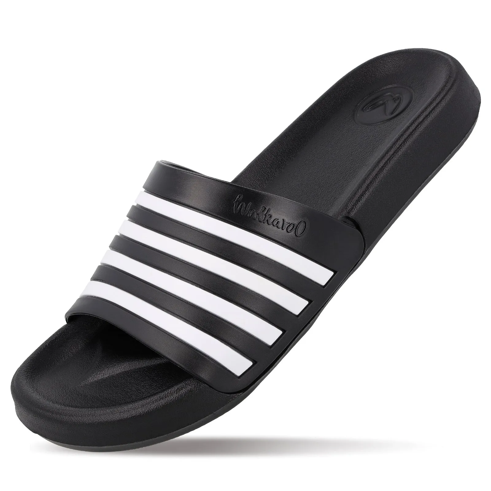 Walkaroo Mens Flip Flop Sliders  - WC4819 Black